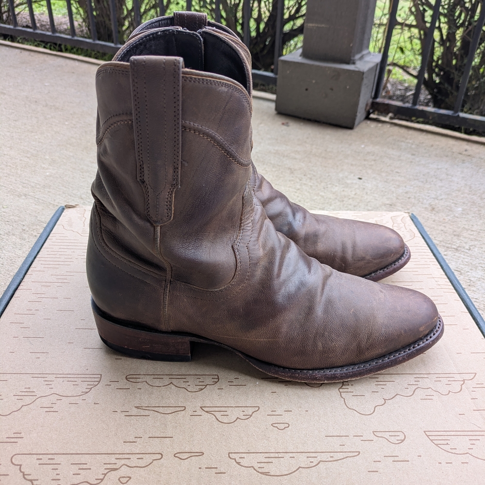 Tecovas The Dean Brown Cafe Goat Zip Up Goats - Picture 4 of 9